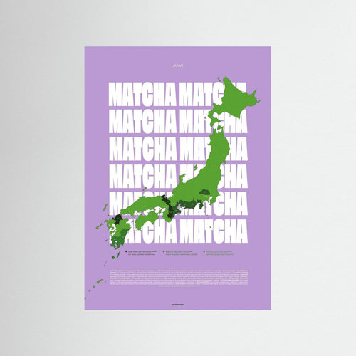 Matcha Regions Map in Lilac & Green: Japanese Green Tea Poster | Matcha Infographic Wall Art | Tea Lover Gift